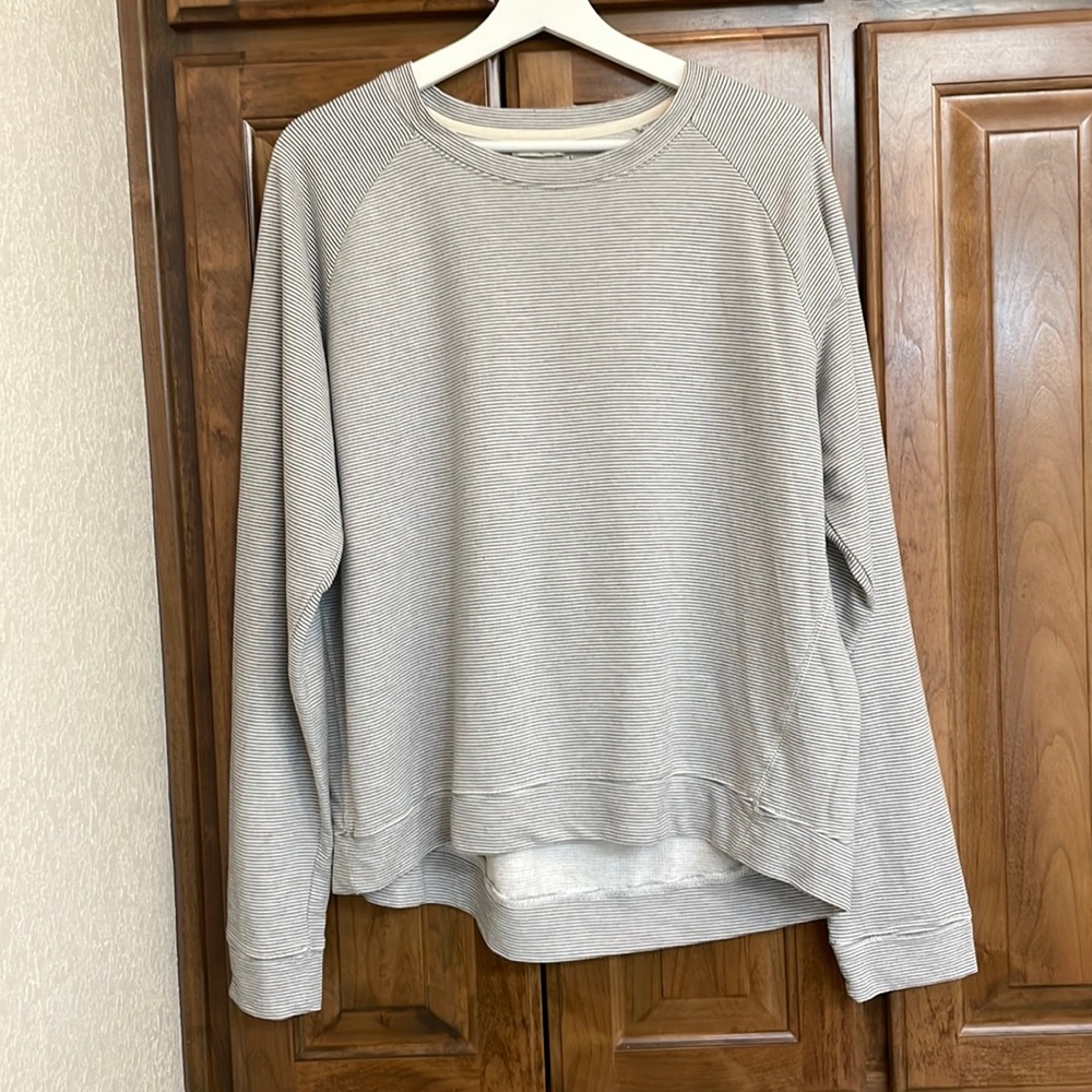 Altard state Cotton Blend Oversized pullover Sweatshirt Sz XL Striped